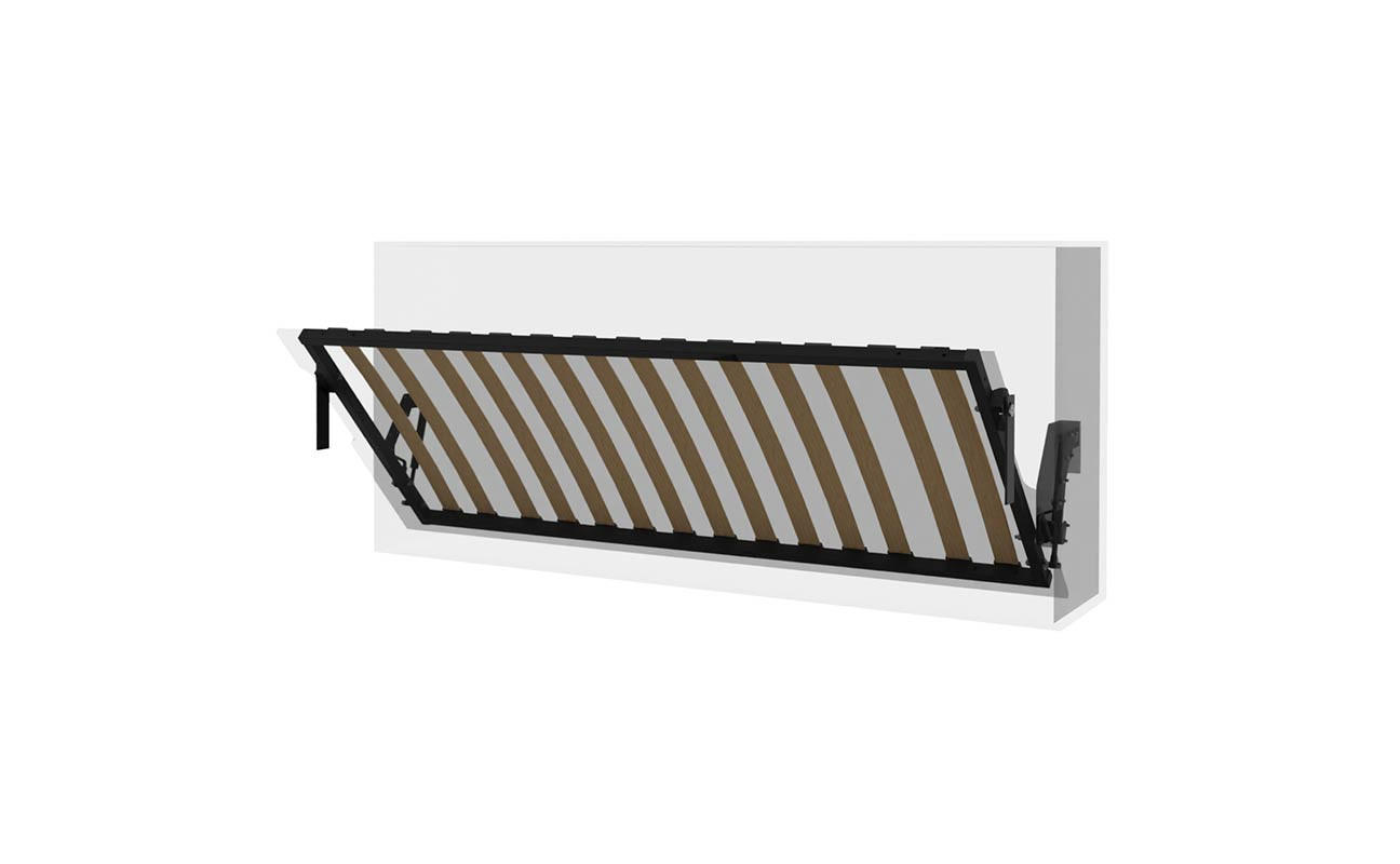 SCHRANKBETT Morphy Einbaubares 190x90 Horizontal - Weiß, Holz/Metall (190/90cm) - WallBedKing