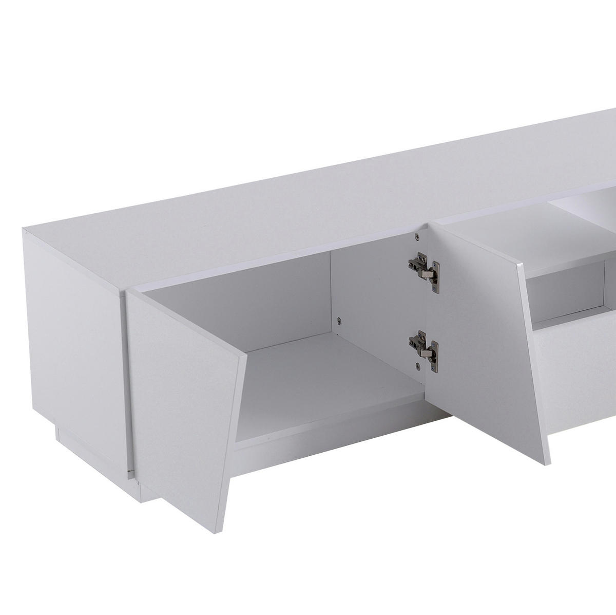 TV-LOWBOARD aus MDF 170x37x42 cm Weiß mit 4 Türen und offenen Fächern - Weiß, Holzwerkstoff (170/42/37cm) - IVMEU