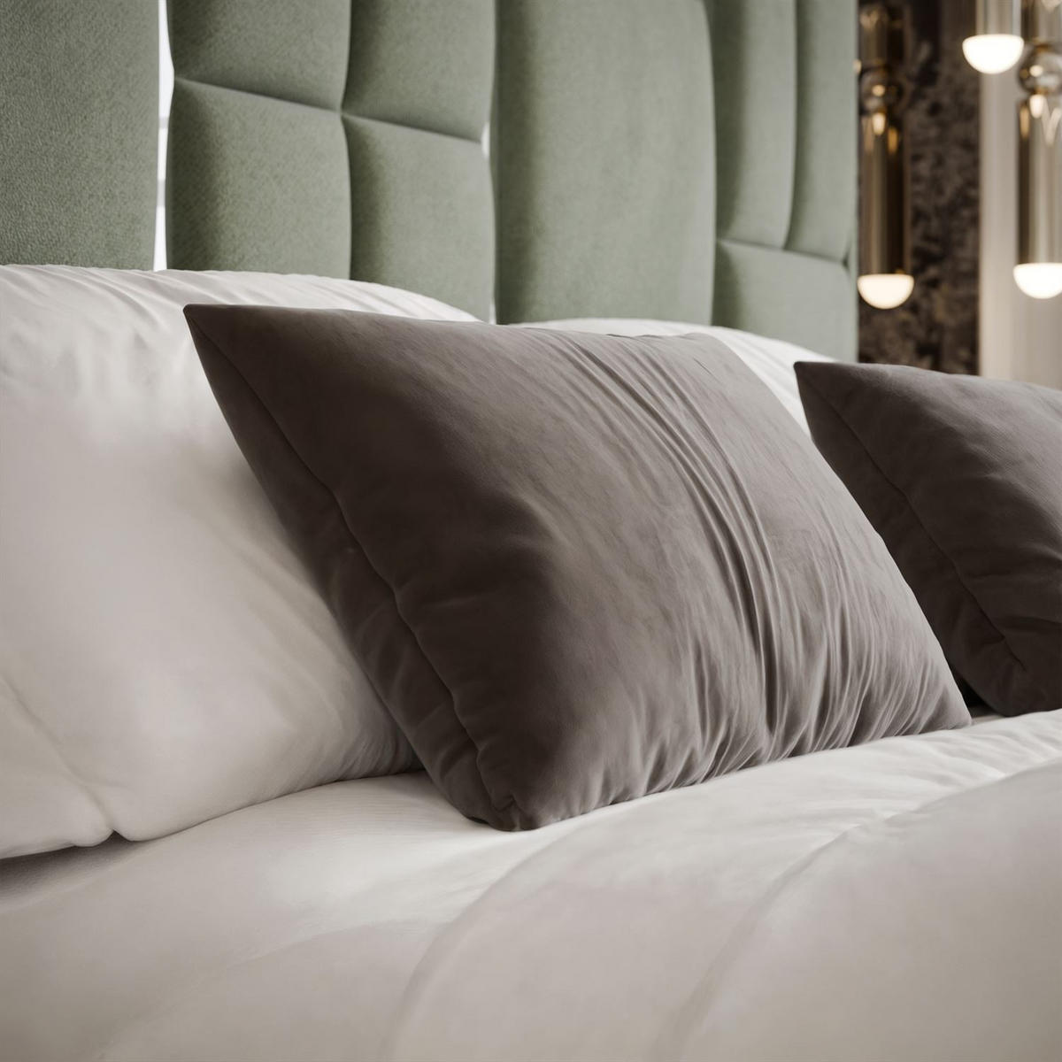POLSTERBETT BRIGITTE SILVER mit Bettkasten 160x200 cm Element 11 - Grün, Textil (160/200cm) - Lookway