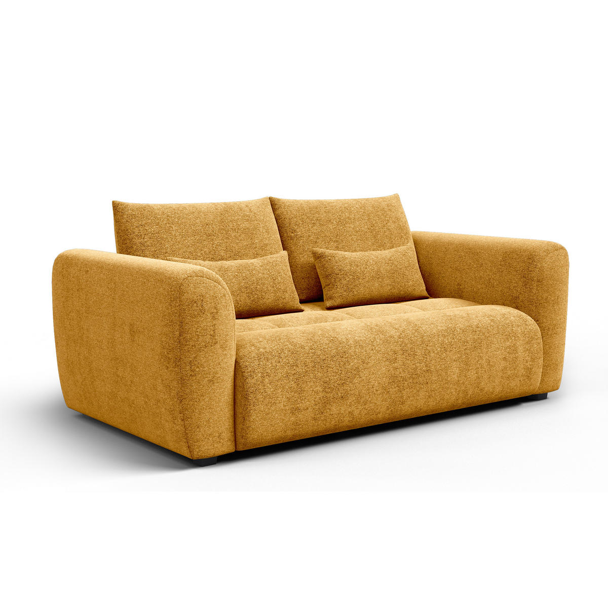 SOFA SORENO 3-Sitzer, gelb - Gelb/Schwarz, Holz/Textil (214/94/114cm) - Courtois Laville