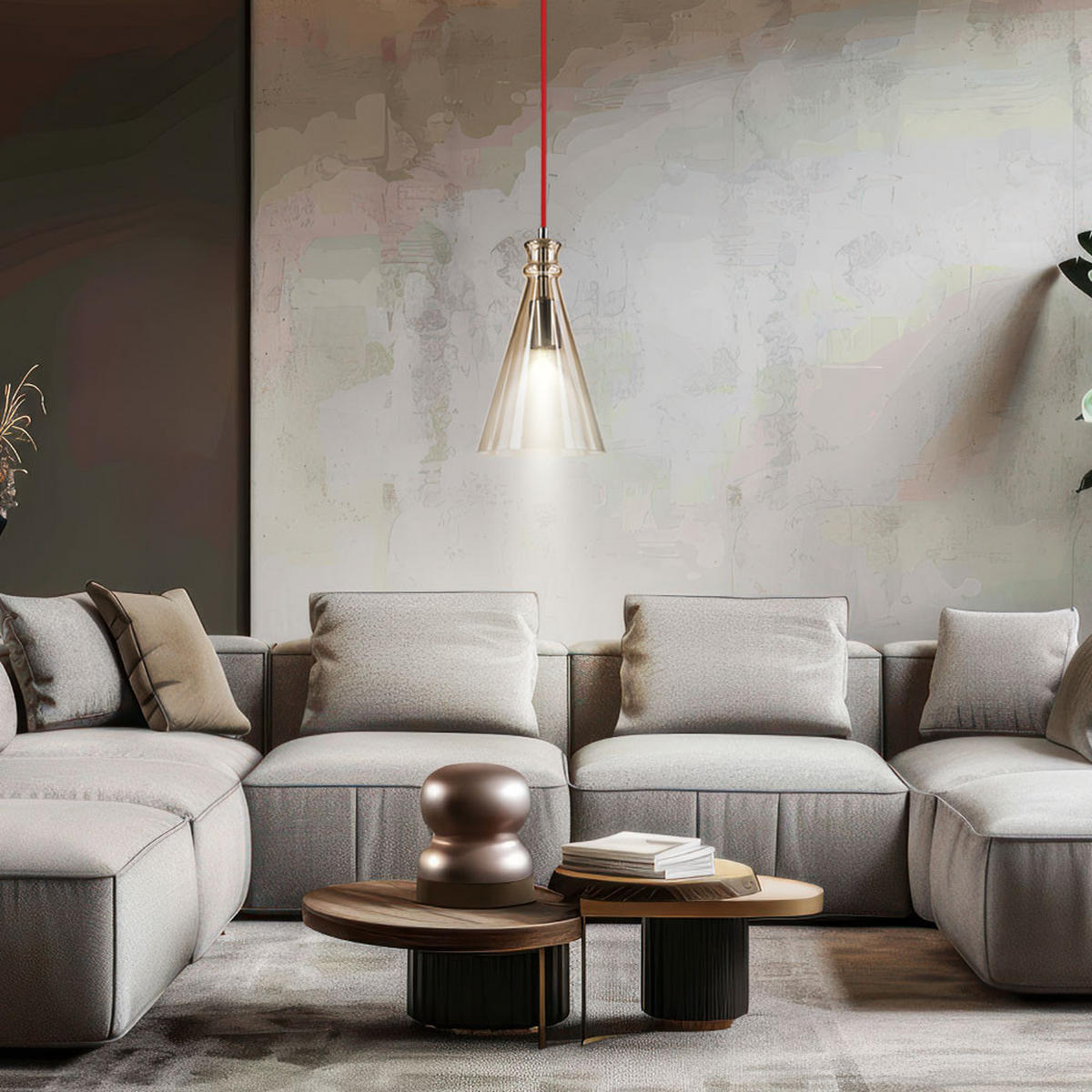 HÄNGELEUCHTE SERENA Braun Glas - Braun, Glas (17/17/130cm)