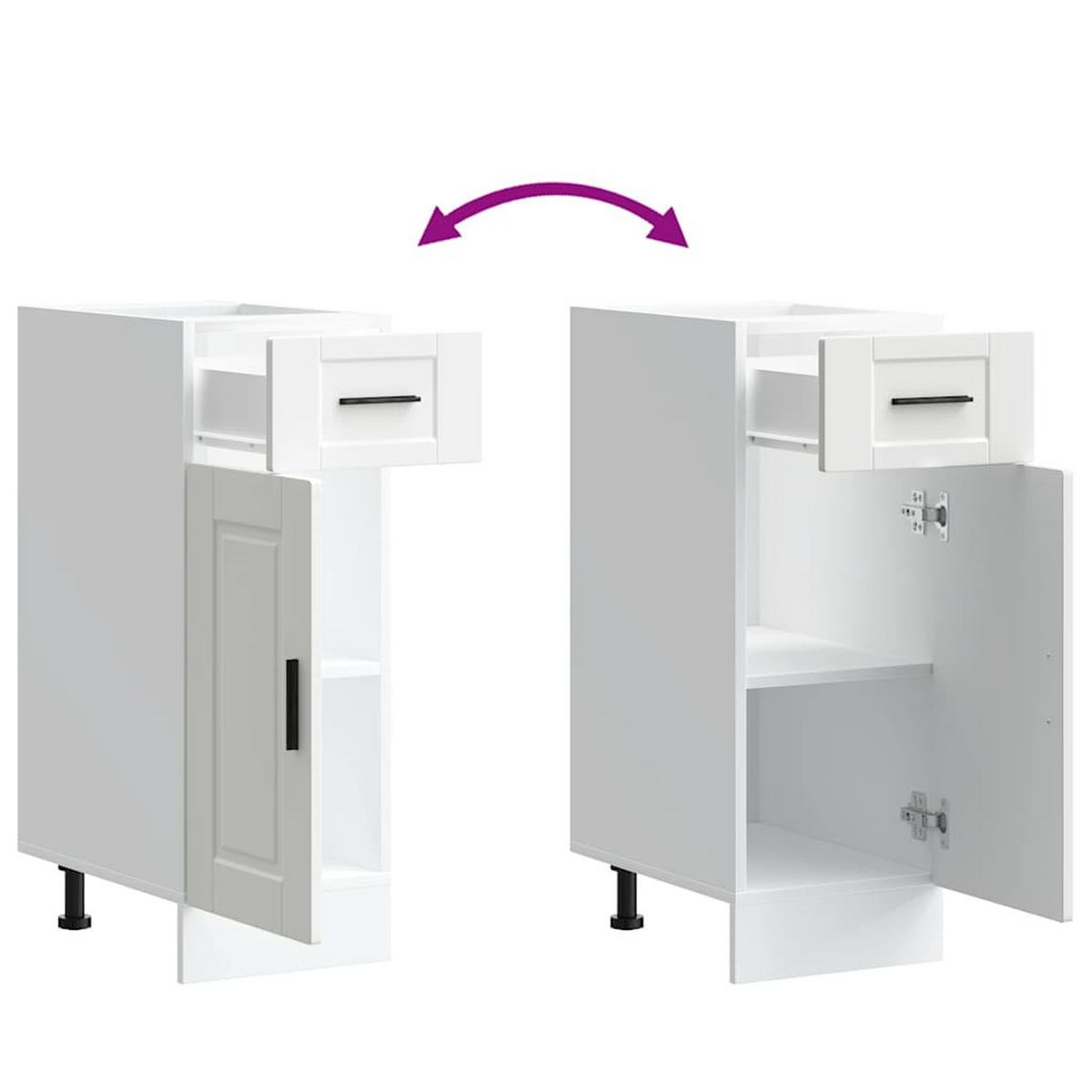 KÜCHENUNTERSCHRANK Porto mit Schublade, Tür 30/46/81,5 cm aus Holzwerkstoff Weiß - Weiß, Holz (30/81.5/46cm) - vidaXL