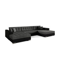 WOHNLANDSCHAFT VENTO U-Form – Großzügiges Ecksofa mit Schlaffunktion & Kissen 359 cm - Anthrazit, Kunststoff (359/78/165cm) - Wohnideebilder