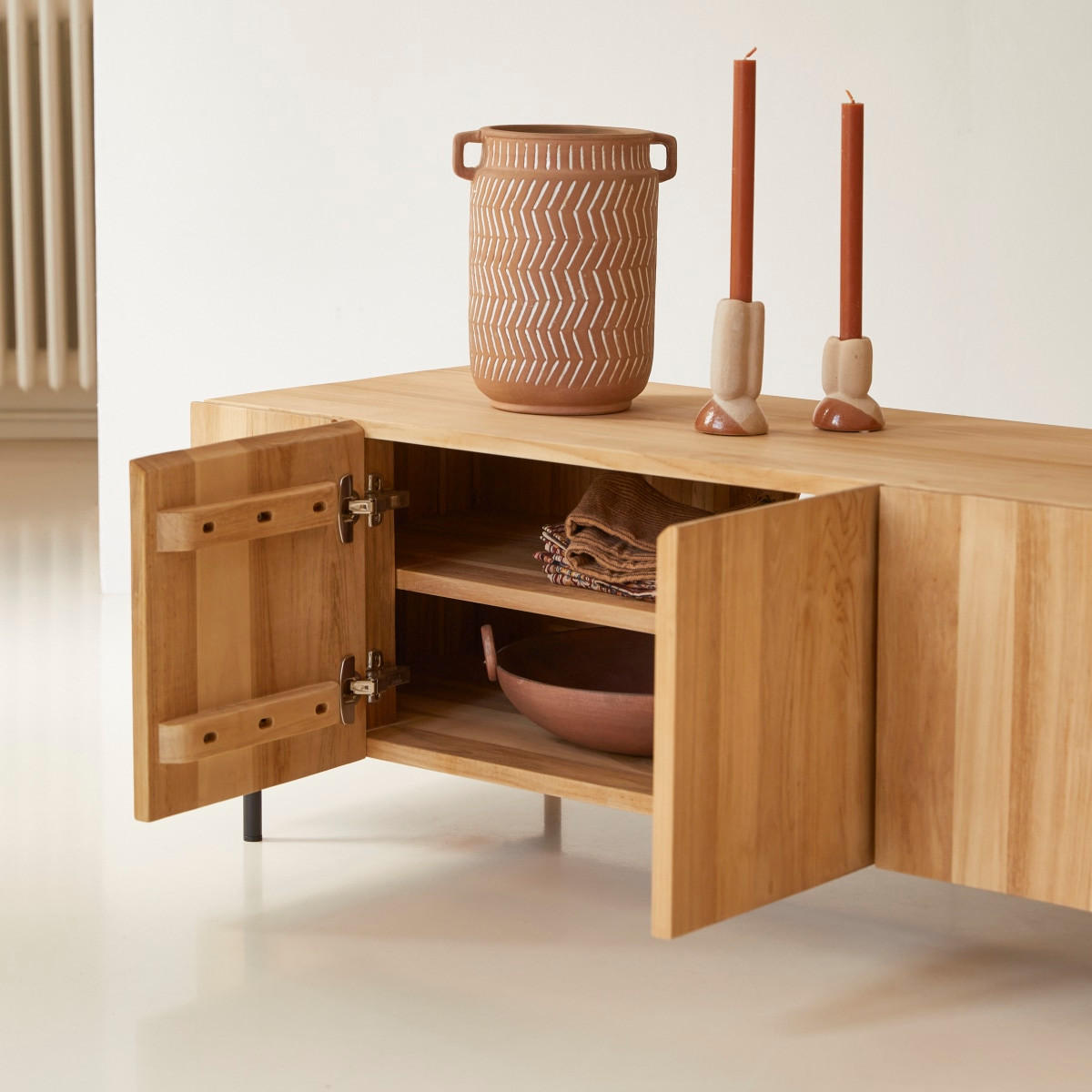 TV-SCHRANK Honorine Natur aus Teak - Naturfarben, Holz (170/44/50cm) - Tikamoon