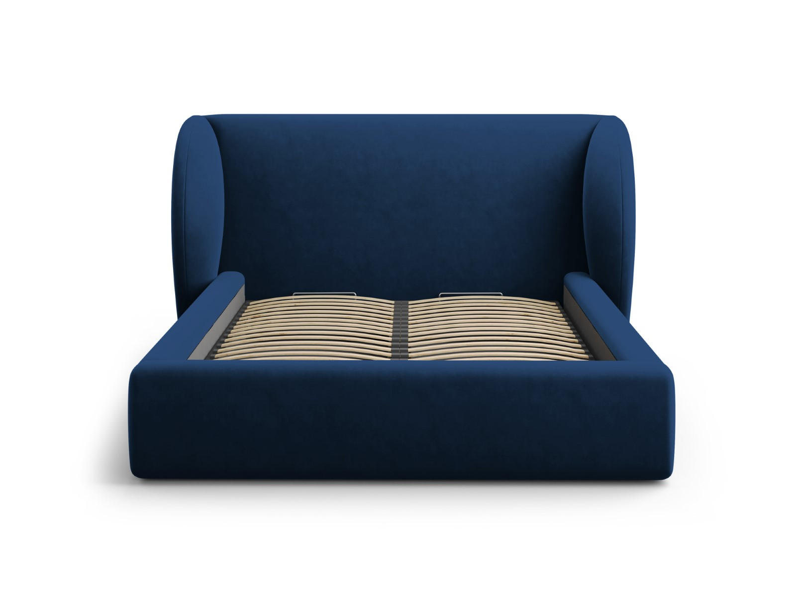 BETT mit Bettkasten und Kopfteil Miley aus Samt königsblau 160x200cm - Blau, Textil (160/200cm) - Micadoni