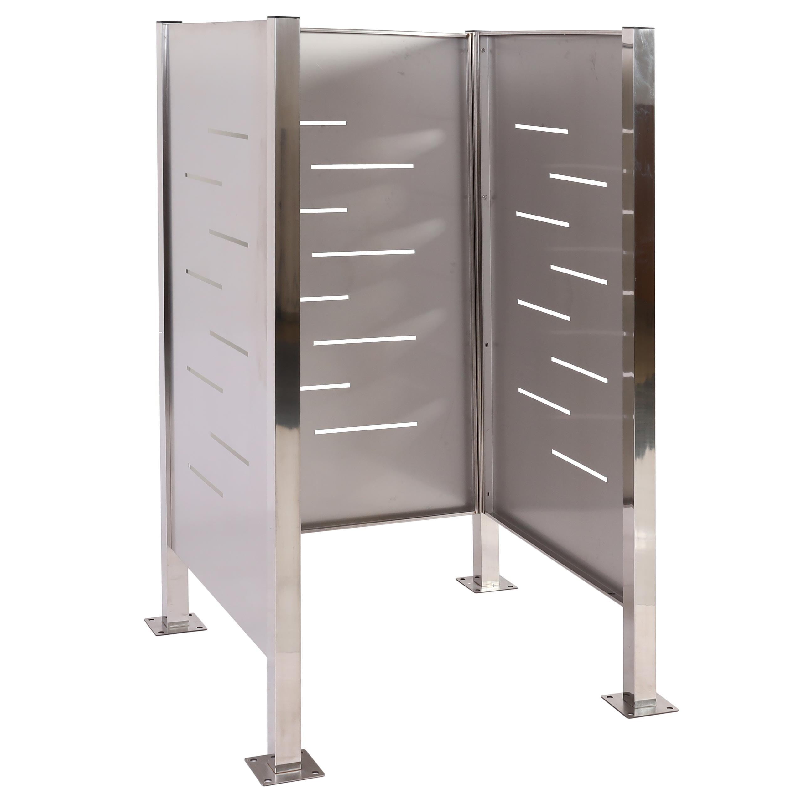 MÜLLTONNEN-ZAUN METALL Silber - Silberfarben, Metall (85/150/85cm) - MCW