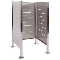MÜLLTONNEN-ZAUN METALL Silber - Silberfarben, Metall (85/150/85cm) - MCW