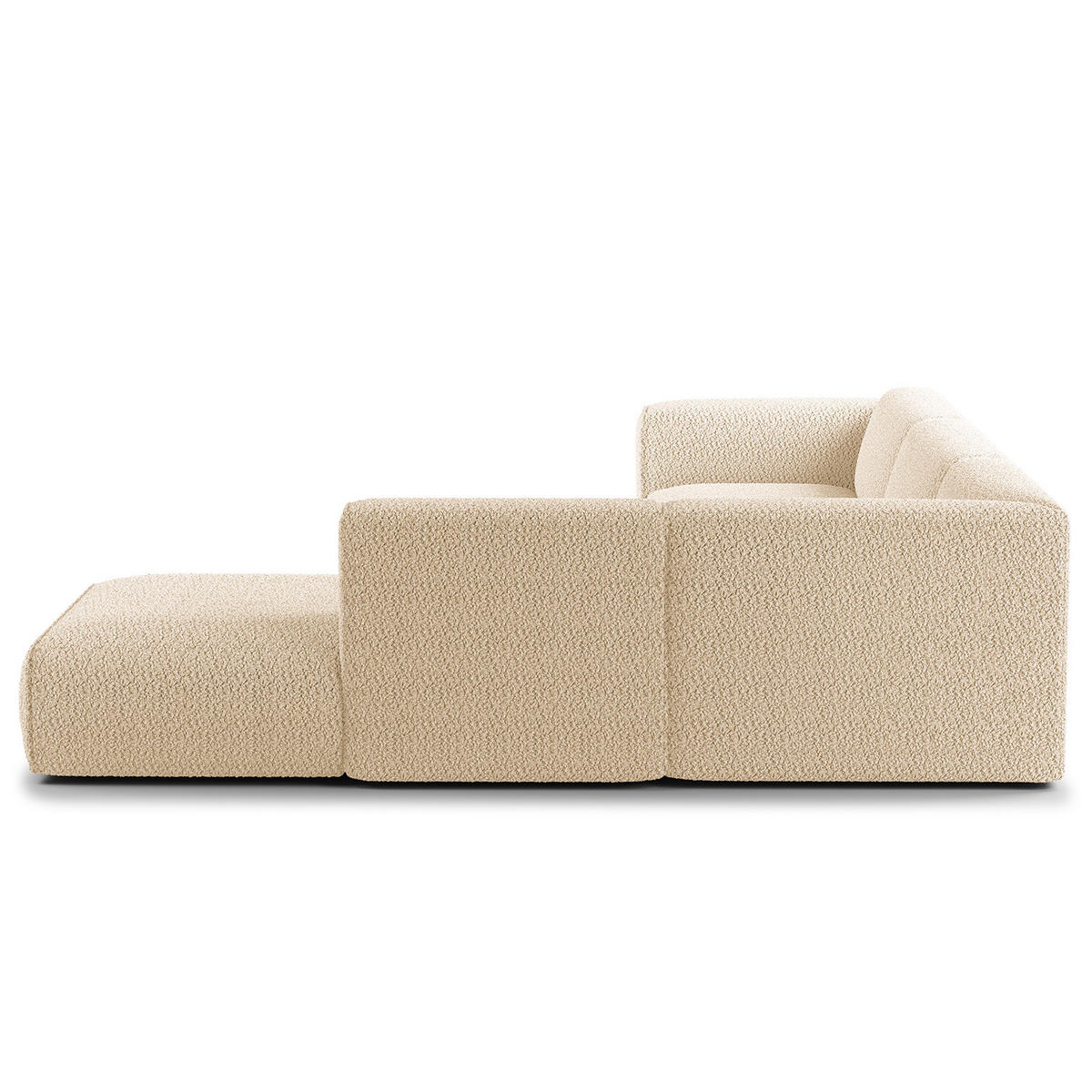 3-SITZER ECKSOFA mit Recamiere - Beige/Schwarz, Kunststoff/Textil (295/231cm) - home24