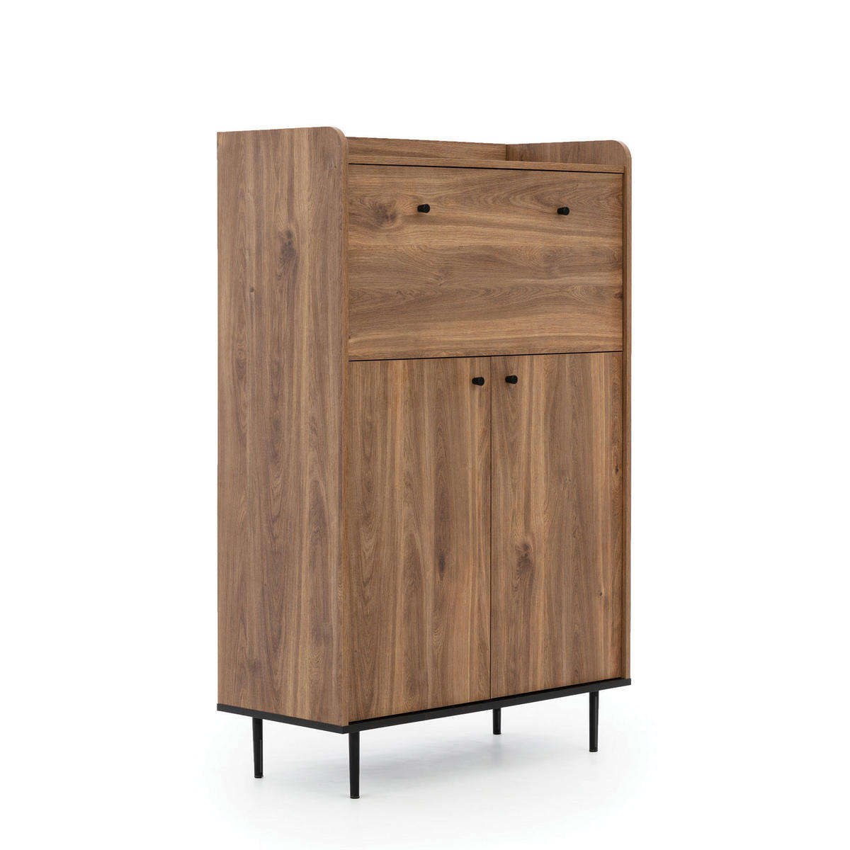 KOMMODE Vasilia mit 3 Türen, Brandy Castello - Eichefarben, Holzwerkstoff (90/140/40cm) - Beautysofa