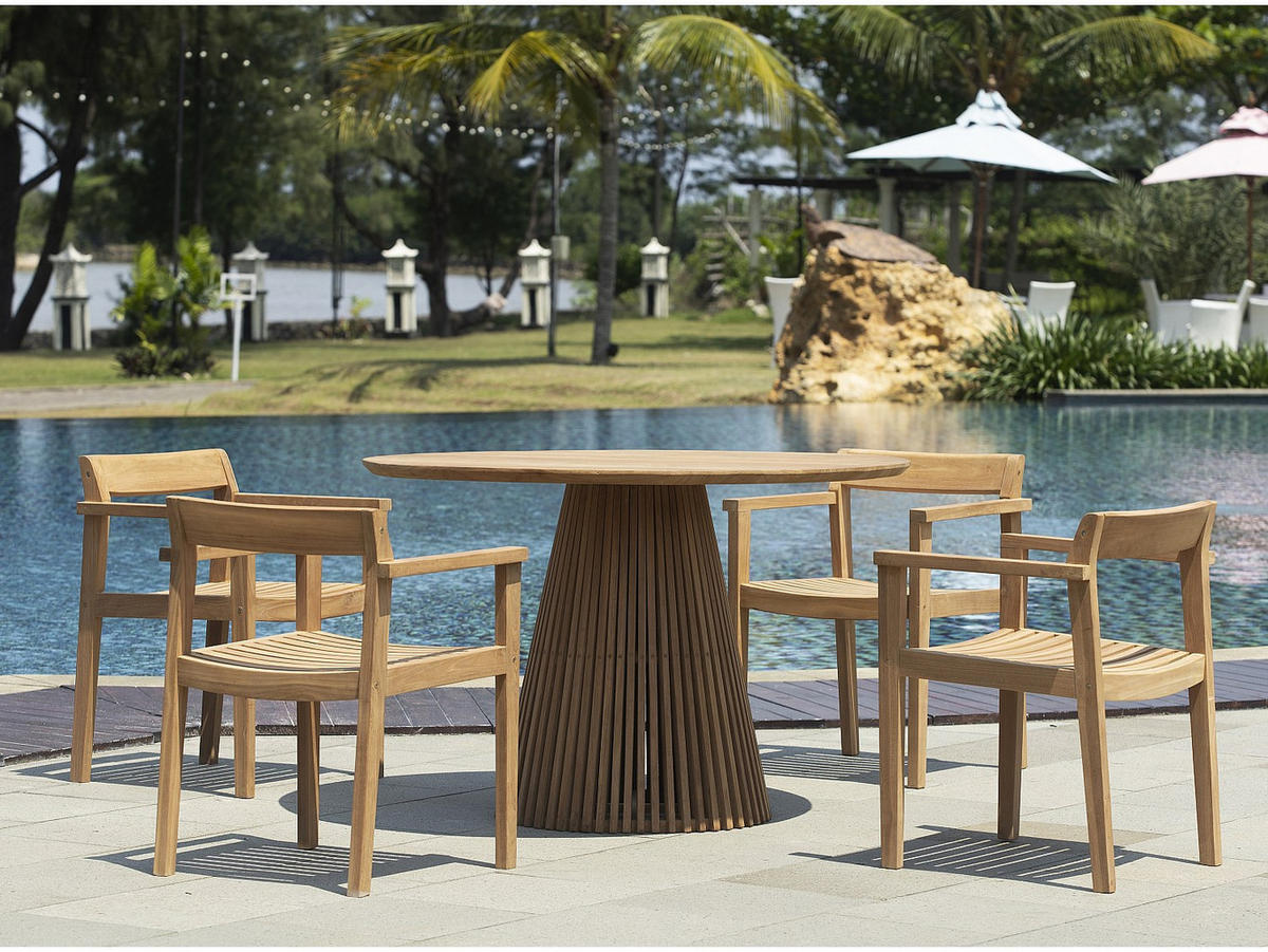 GARTENTISCH - 4 Personen - Holz, Platte - Naturfarben Hell - Naturfarben, Holz (120/120/75cm) - Vente-Unique