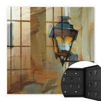 SCHLÜSSELBOX Schwarz 30x30 cm- Türöffnung nach rechts - Retro-Lampe - Beige, Metall (30/30/5cm) - TULUP