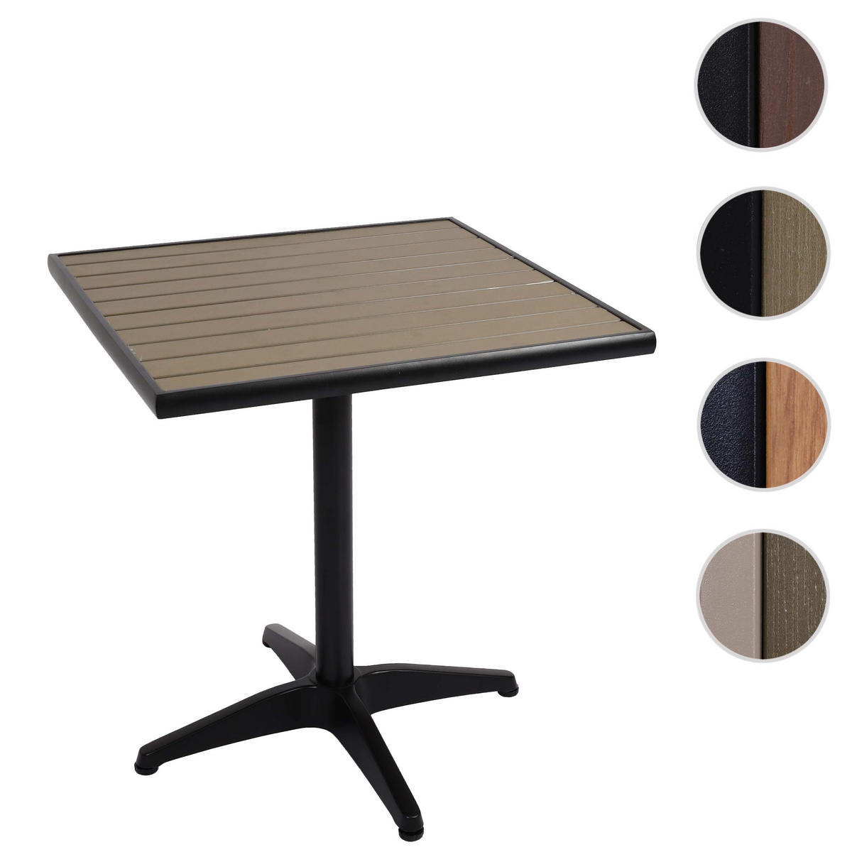 GARTENTISCH Schwarz, Grau - Schwarz/Grau, Metall (70/70/74cm) - MCW