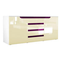SIDEBOARD Sintra Creme Hochglanz / Brombeer Hochglanz - Creme, Holzwerkstoff (139/72/35cm) - Vladon