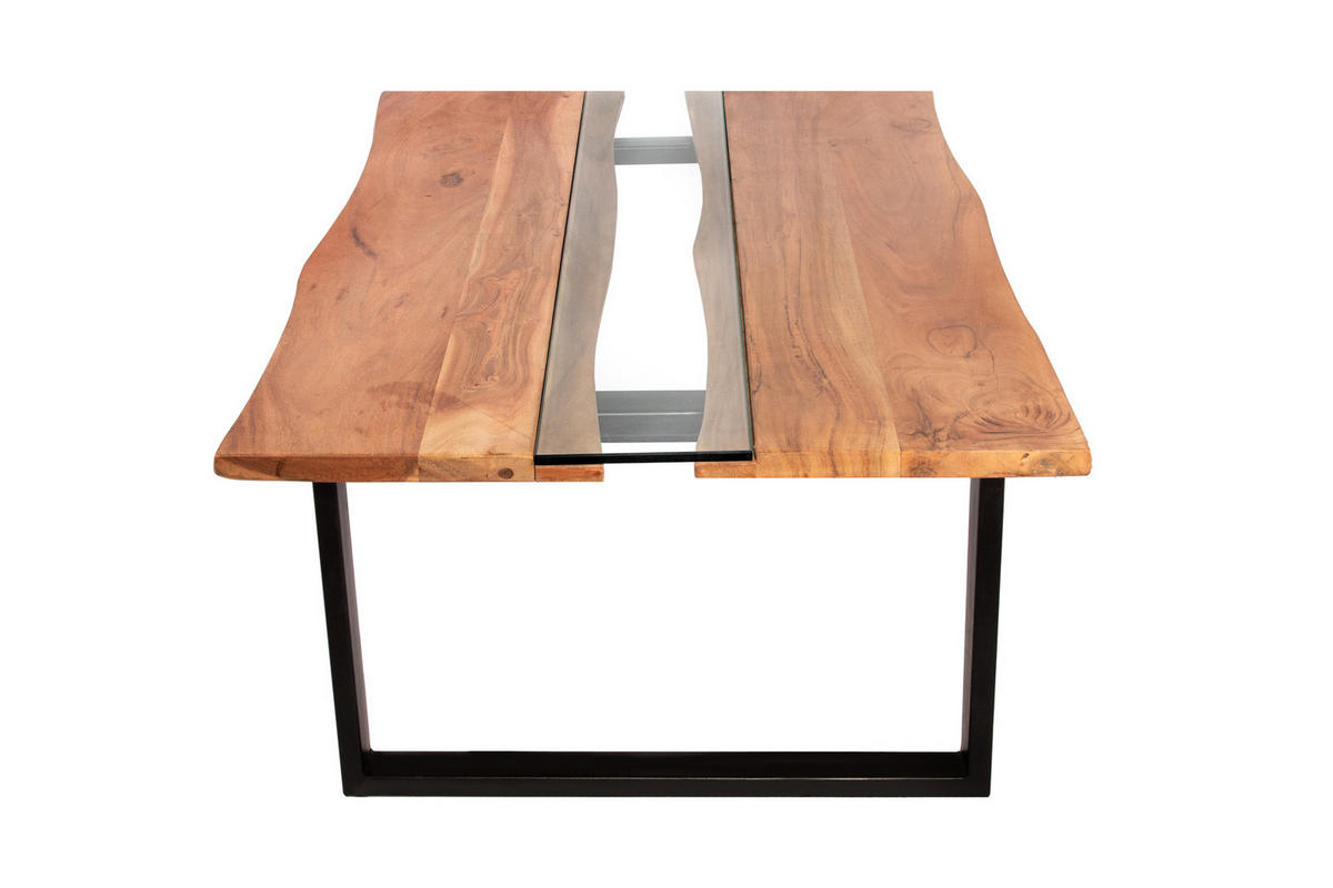 COUCHTISCH FRANK - Beige/Schwarz, Holz/Metall (80/118/45cm) - SAM