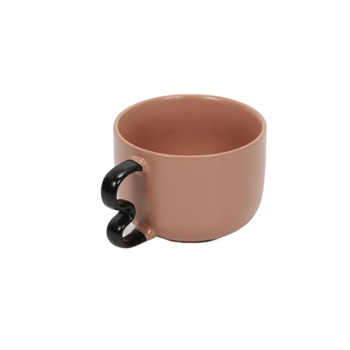 BECHER mit großem Griff Wavy Bliss Terrakotta 580 ml 14,4/11,6/8,5 cm - Rosa, Keramik (0.58L) - Secret de Gourmet