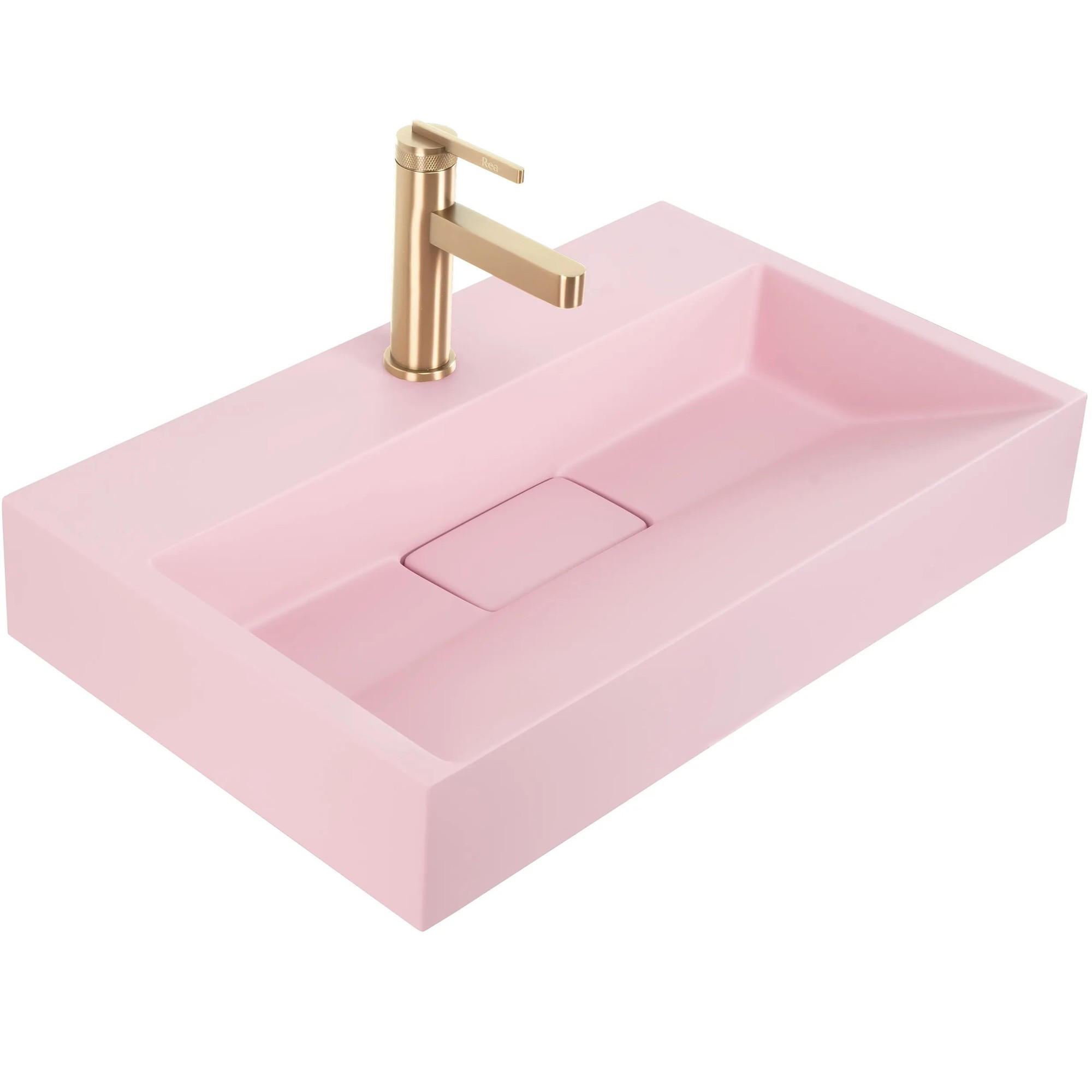 WASCHBECKEN Rea Konglomerat Goya Pink 50cm - Pink, Keramik (37/14/50cm) - REA