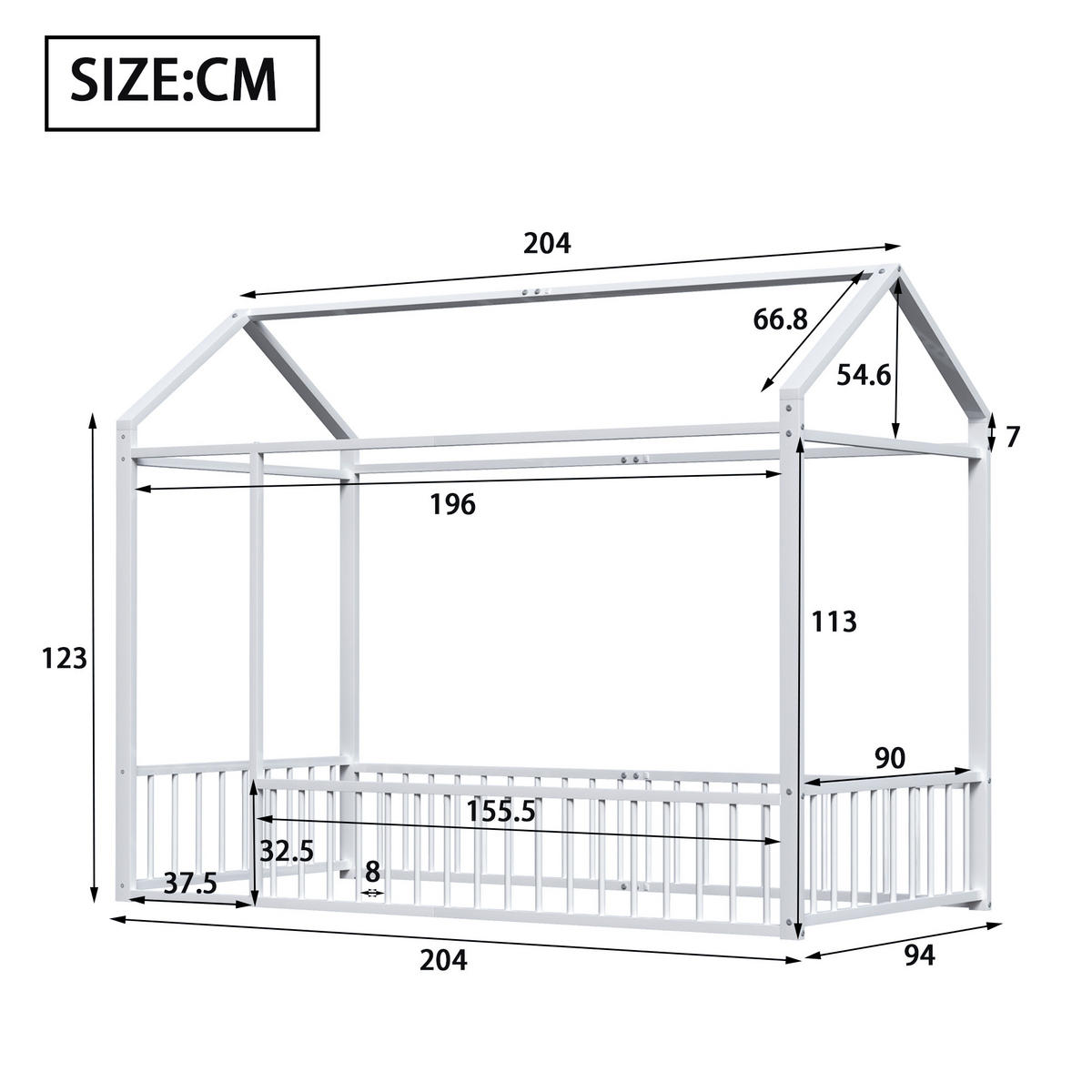 FOTOLIU PUF ergonomic din chenille și spumă cu memorie - alb, metal (204/170.5/94cm) - Urban Meuble