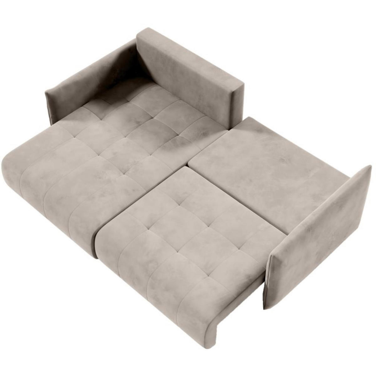 ECKSCHLAFSOFA Henry Mini beige links - Beige/Schwarz, Kunststoff/Textil (221/153cm) - Beautysofa