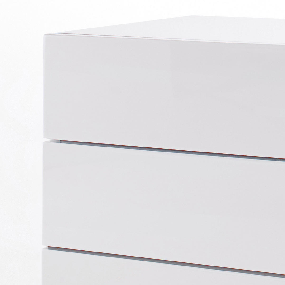 NACHTKOMMODE - Weiß Hochglanz, Holzwerkstoff (50/60/40cm) - home24