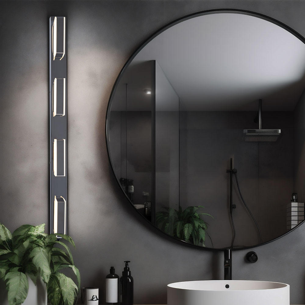 LED WANDLEUCHTE Harper Chrom satiniert Silber - Silberfarben, Metall (68/5/68cm) - Globo Lighting