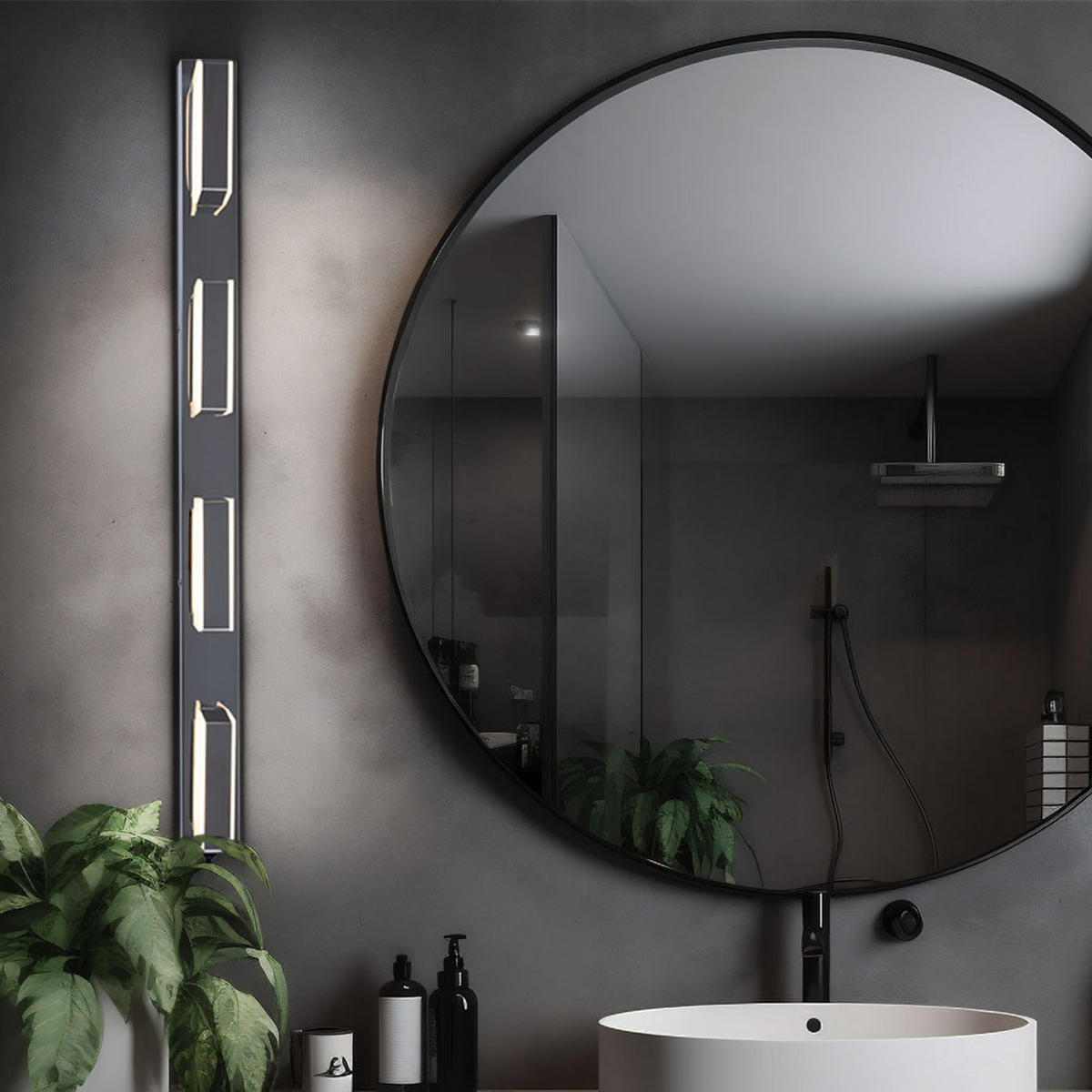 LED WANDLEUCHTE Harper Chrom satiniert Silber - Silberfarben, Metall (68/5/68cm) - Globo Lighting