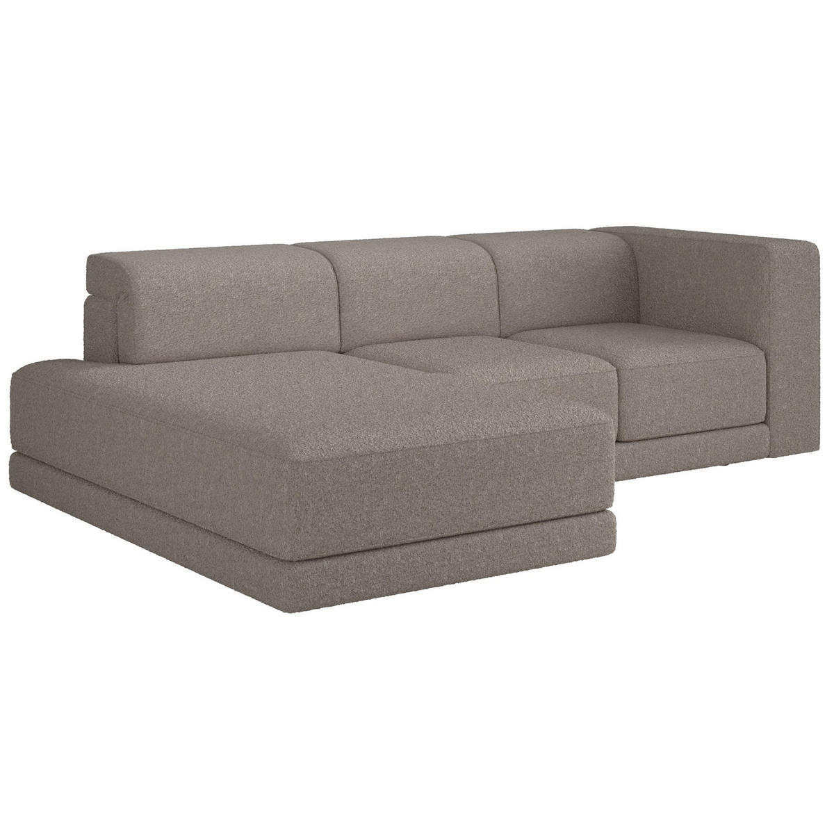 ECKSOFA Novals L-Form, 4-Sitzer, links 278 cm - Taupe/Schwarz, Holz/Kunststoff (278/168cm) - Selsey