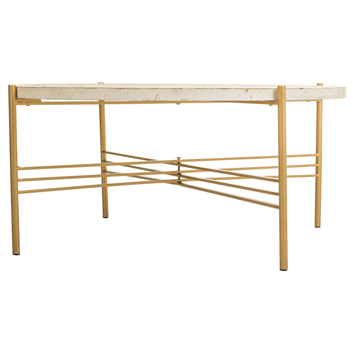 TISCH aus Metall und Holz, weiß, 80x36cm - Weiß, Holz (80/80/36cm) - Wanderlust