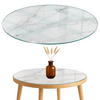 TISCHPLATTE fi70 cm Marmoroberflächenmuster - Hellgrau, Glas (70/70/0.4cm) - TULUP
