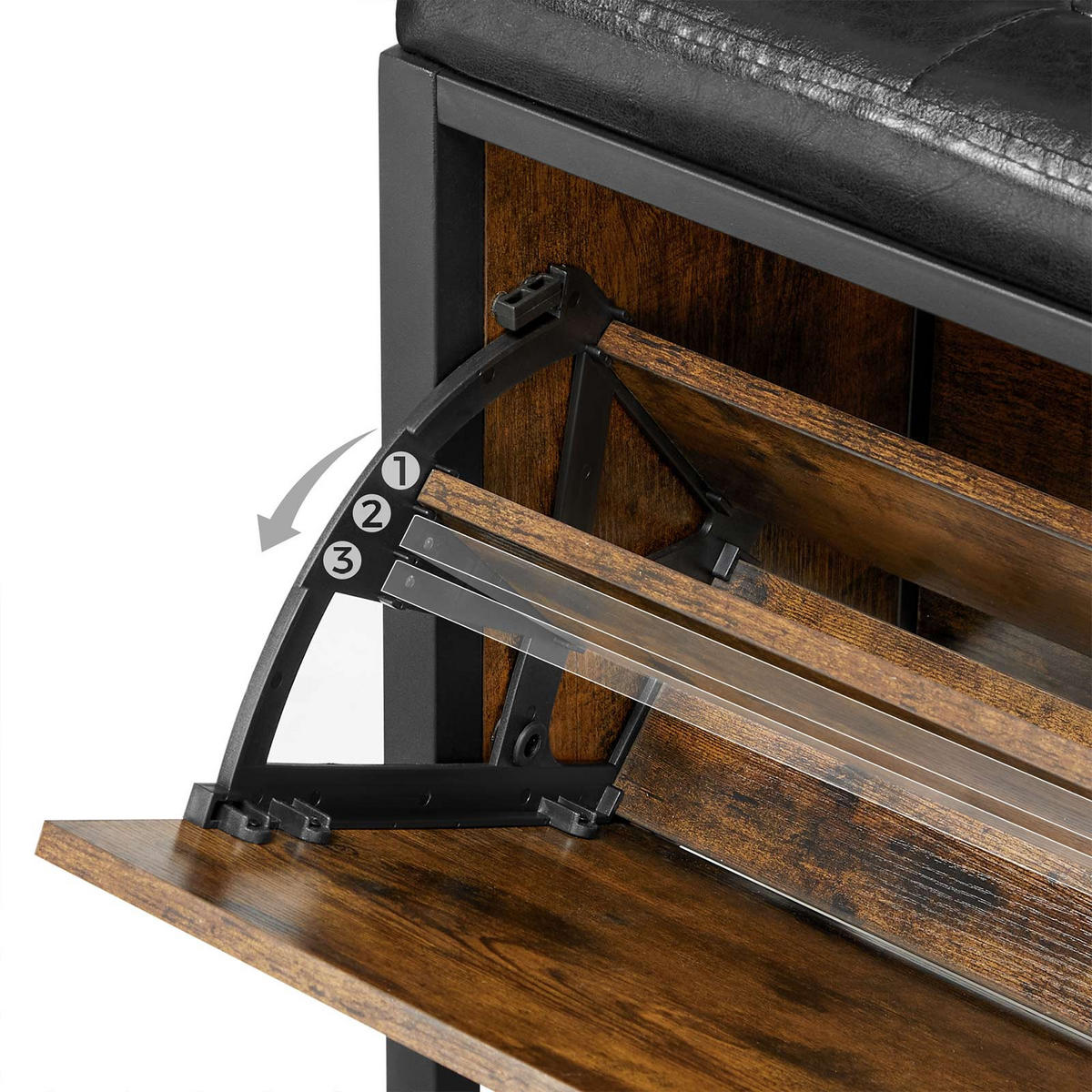 SCHUHBANK - Braun, Holzwerkstoff (30/51/80cm) - Hansiro