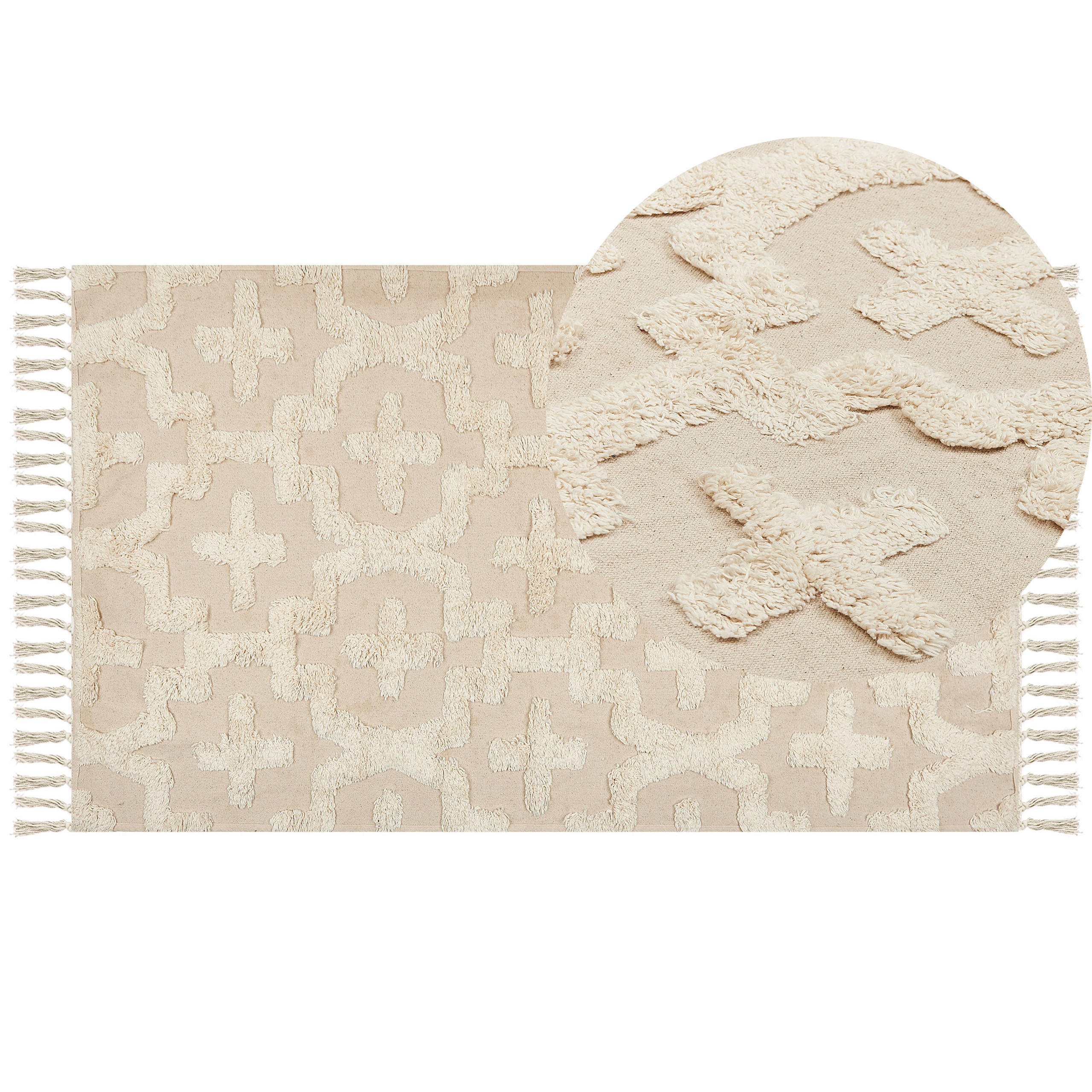 KURZFLOR-TEPPICH Itanagar 150/80 cm - Beige, Textil (80/150cm) - Beliani