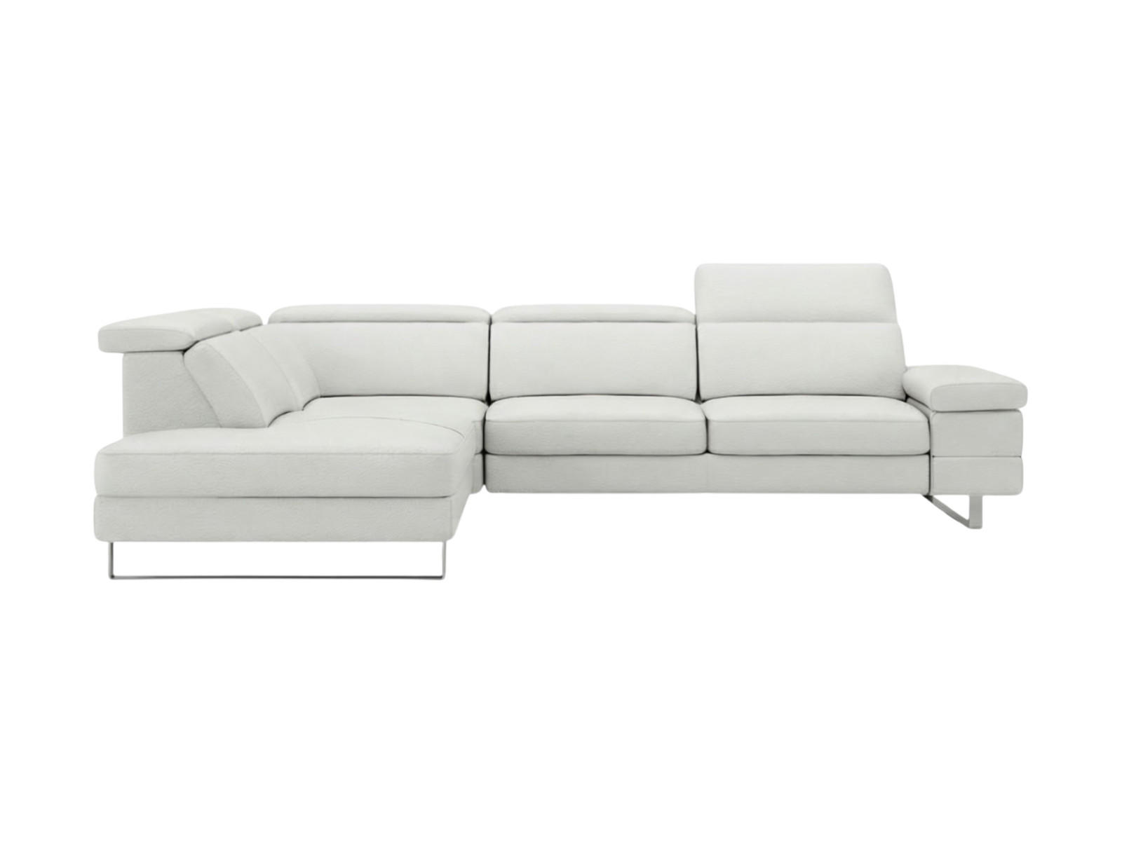 ECKSOFA Virage Echtleder Weiß - Weiß, Leder/Metall (263/232cm)