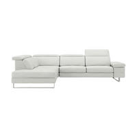 ECKSOFA Virage Echtleder Weiß - Weiß, Leder/Metall (263/232cm)