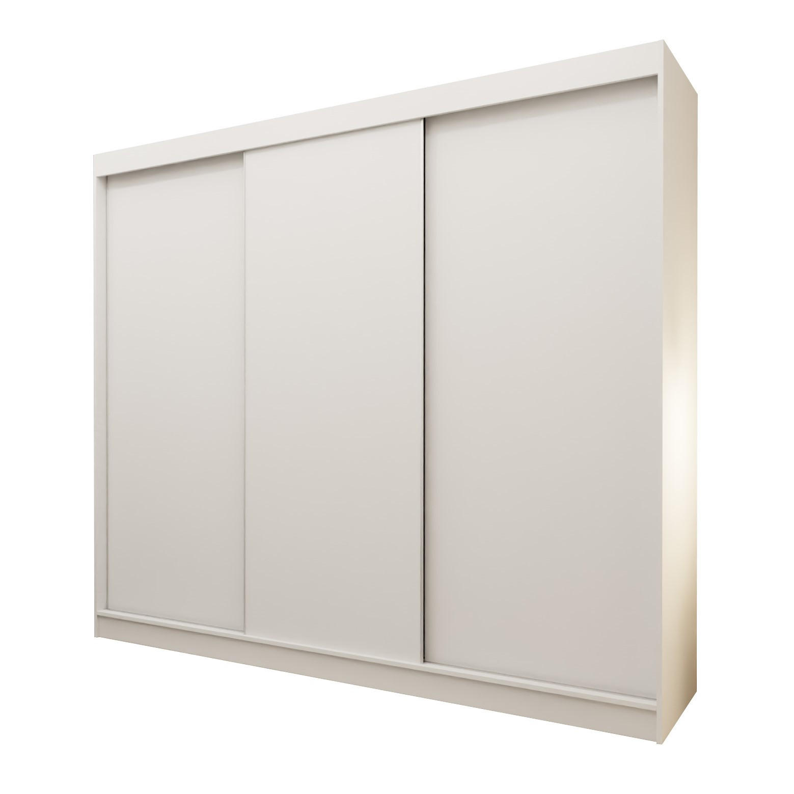 SCHWEBETÜRENSCHRANK SOFIA 240/216/61 cm 3-türig Weiß - Weiß, Holzwerkstoff (240/216/61cm) - MASSENO