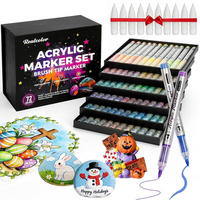ACRYLFARBEN-MARKER Set 72 Farben Pinselspitze - Multicolor, Kunststoff (1.5/1.5/13.5cm)