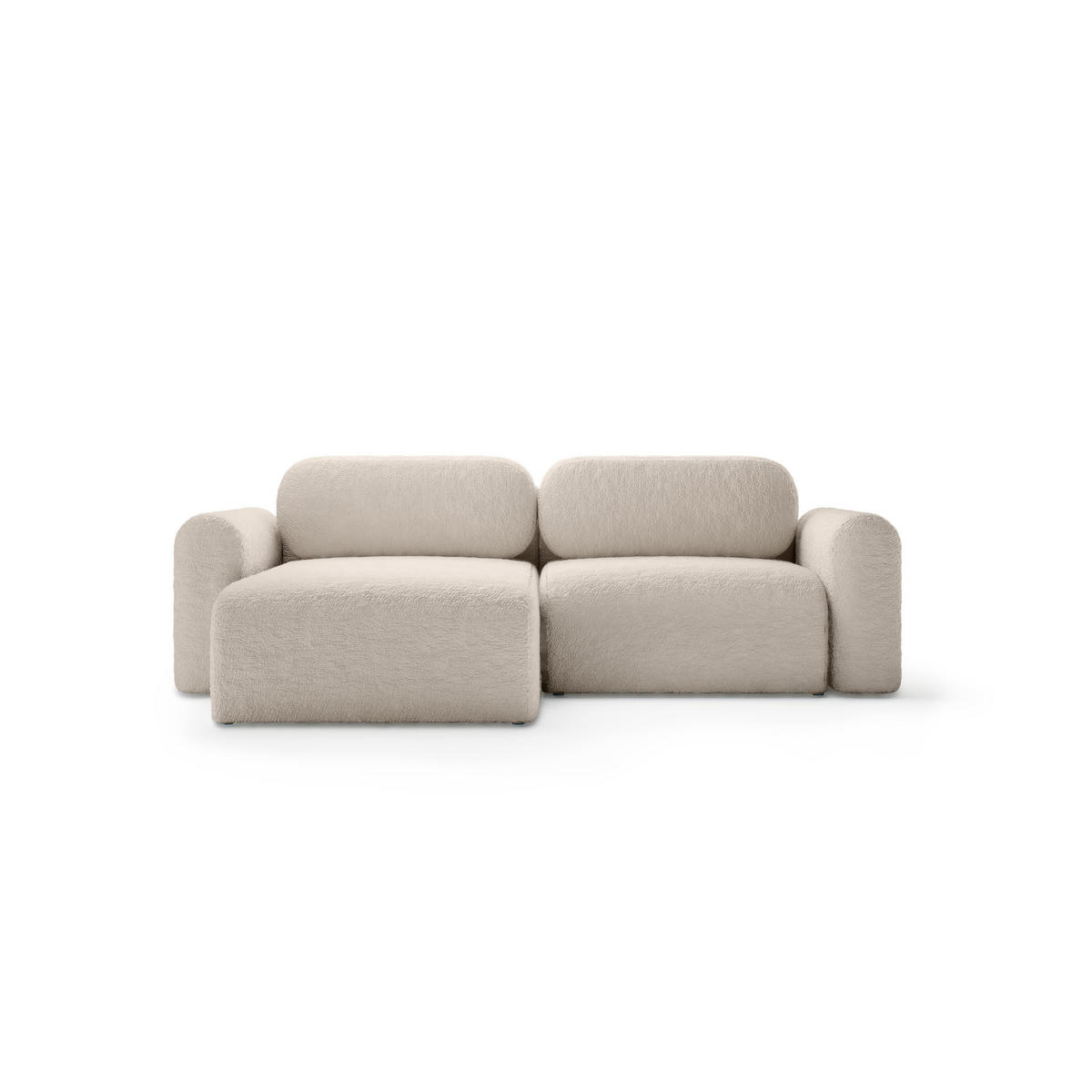 ECKSOFA mit Schlaffunktion Thekla Mini, Beige - Beige, Textil (246/100cm) - Fedve