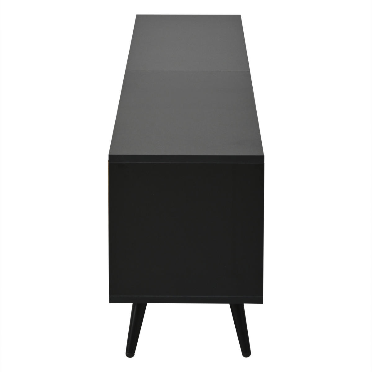 TV-LOWBOARD 175x31x43,5 cm Holz Schwarz LED 3 Schränke Stauraum - Naturfarben, Holzwerkstoff (31/43.5/175cm) - FLIEKS