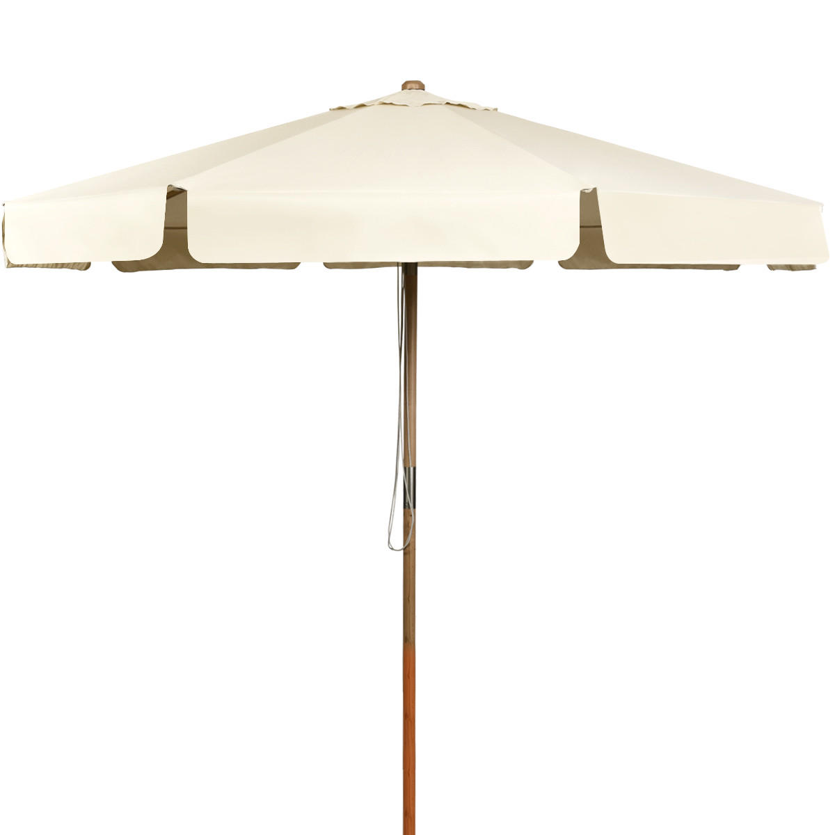SLNEČNÍK 300 cm béžový - béžová, drevo (300/300cm) - COSTWAY