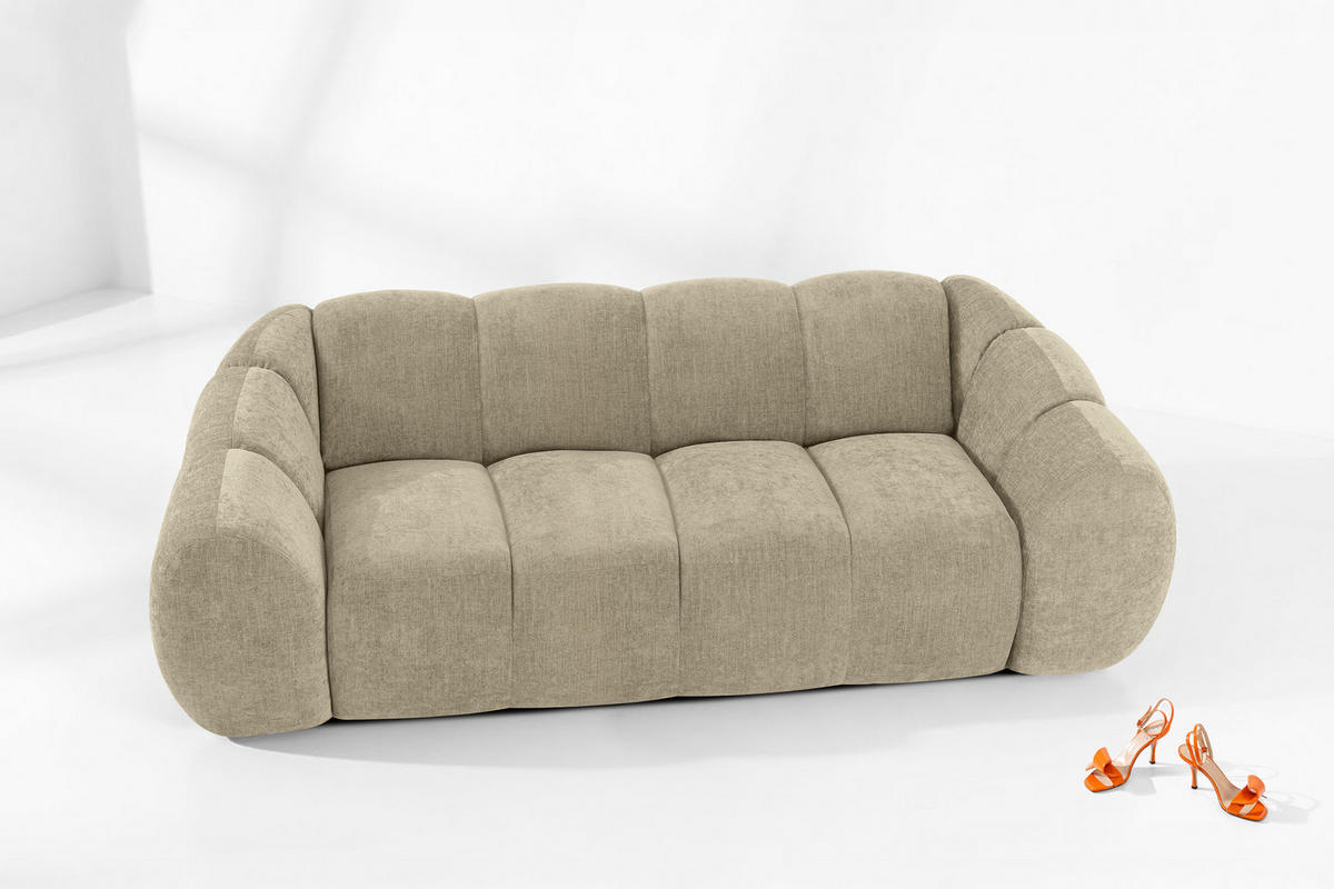 3-SITZER SOFA FLAVA, Sandfarben - Sandfarben, Holz/Holzwerkstoff (240/76/100cm) - KONSIMO®