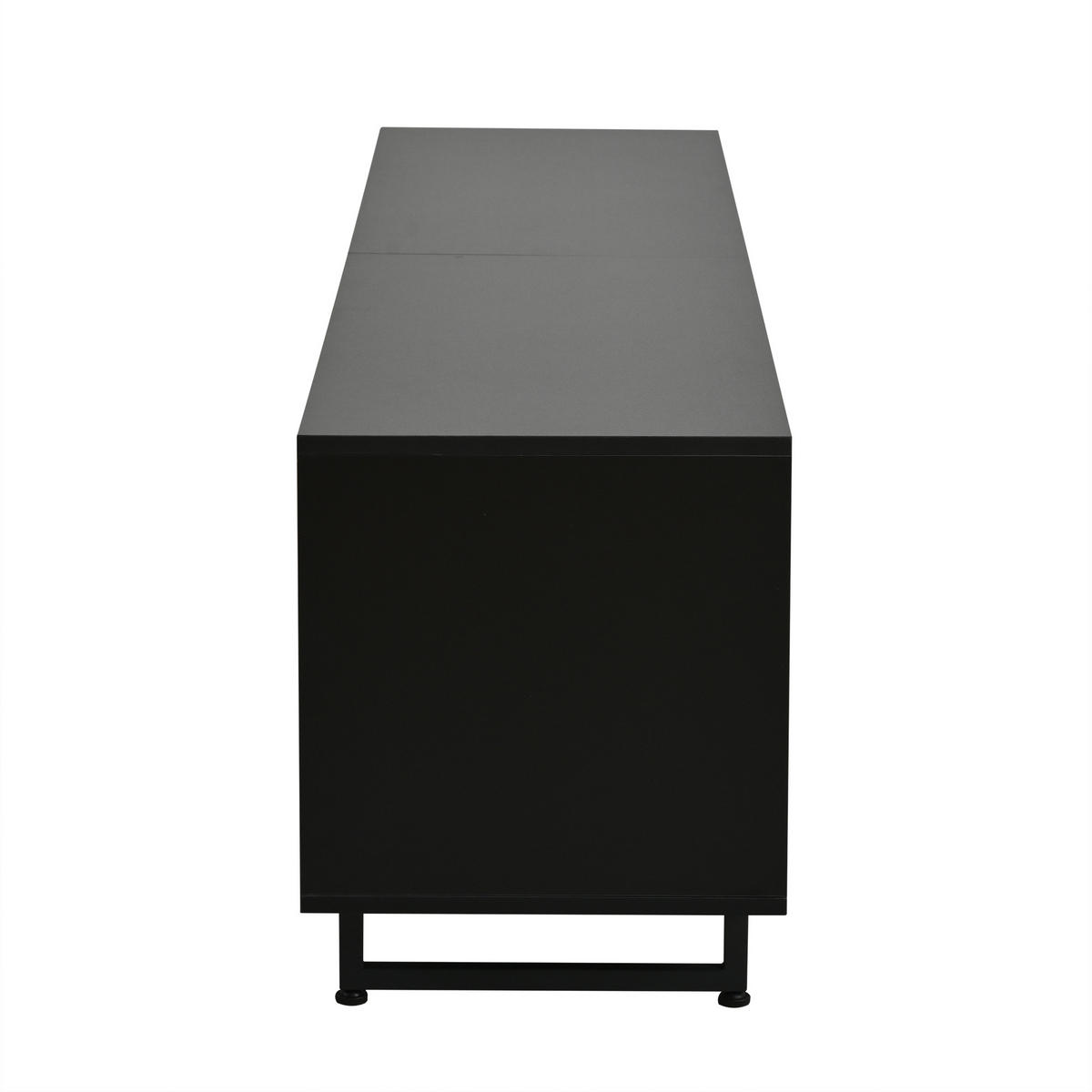 TV-LOWBOARD 180x40x50 cm Holz Schwarz 4 Türen Stauraum - Naturfarben, Holzwerkstoff (40/50/180cm) - FLIEKS