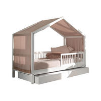 HAUSBETT 90x200 Keeley Buche Weiß Holz Himmel Schublade Komfort - Weiß, Holz (90/200cm) - 58aufmkessel