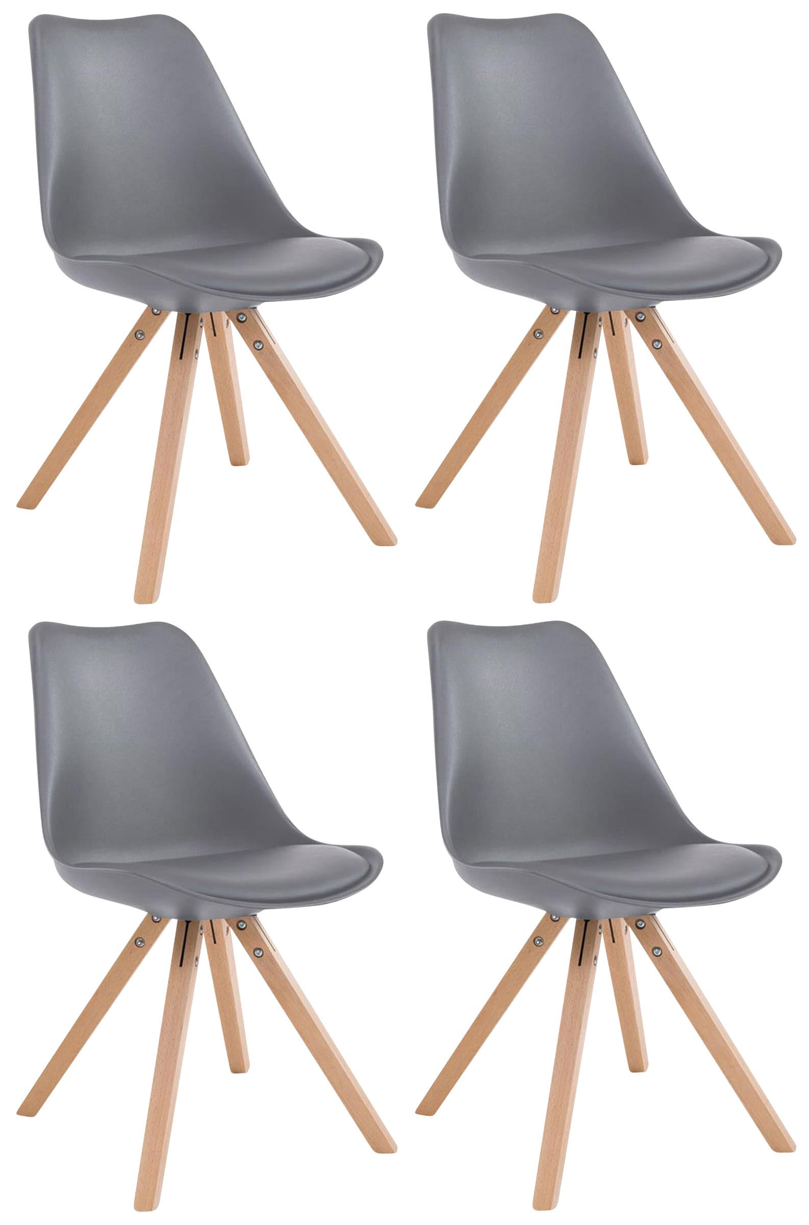 TPFLiving Besucherstuhl Grau 47.5x83x55.5 cm