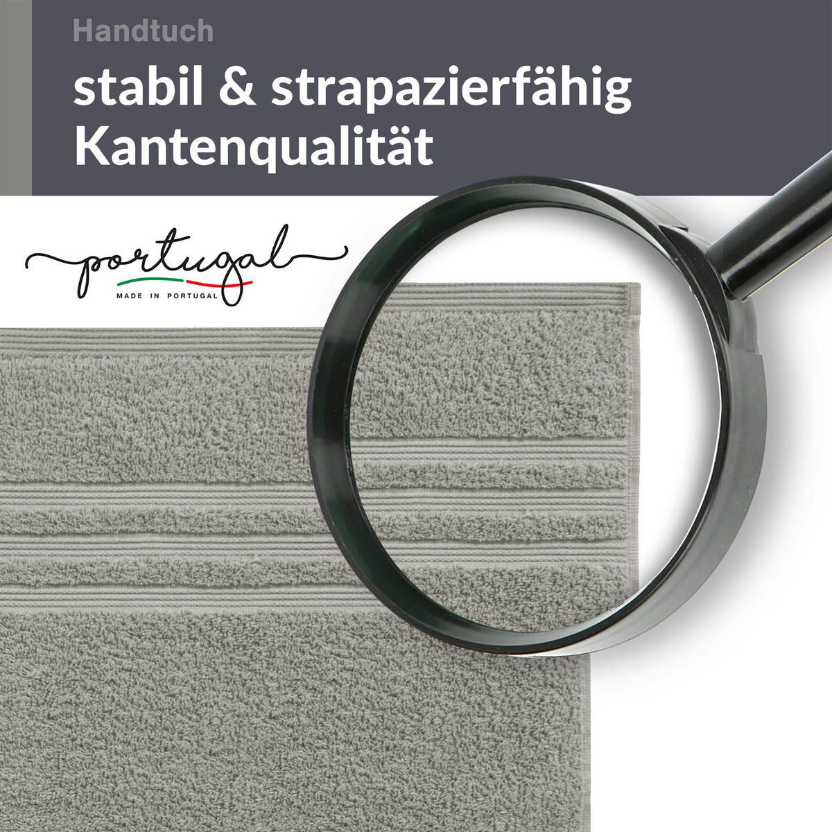 HANDTUCH 50x100 cm London Stein Grau 4er Set - Grau, Textil (50/100cm) - Lashuma