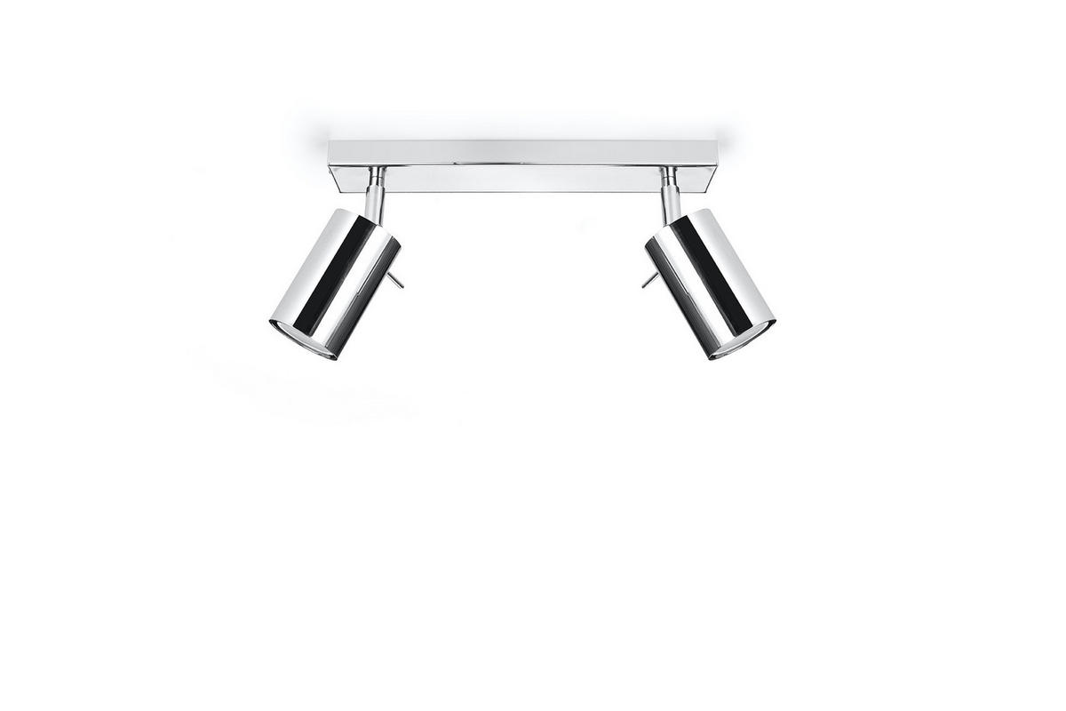 LED DECKENLEUCHTE Chrom Silber 2-flammig - Silberfarben, Metall (30/8/15cm) - Sollux Lighting