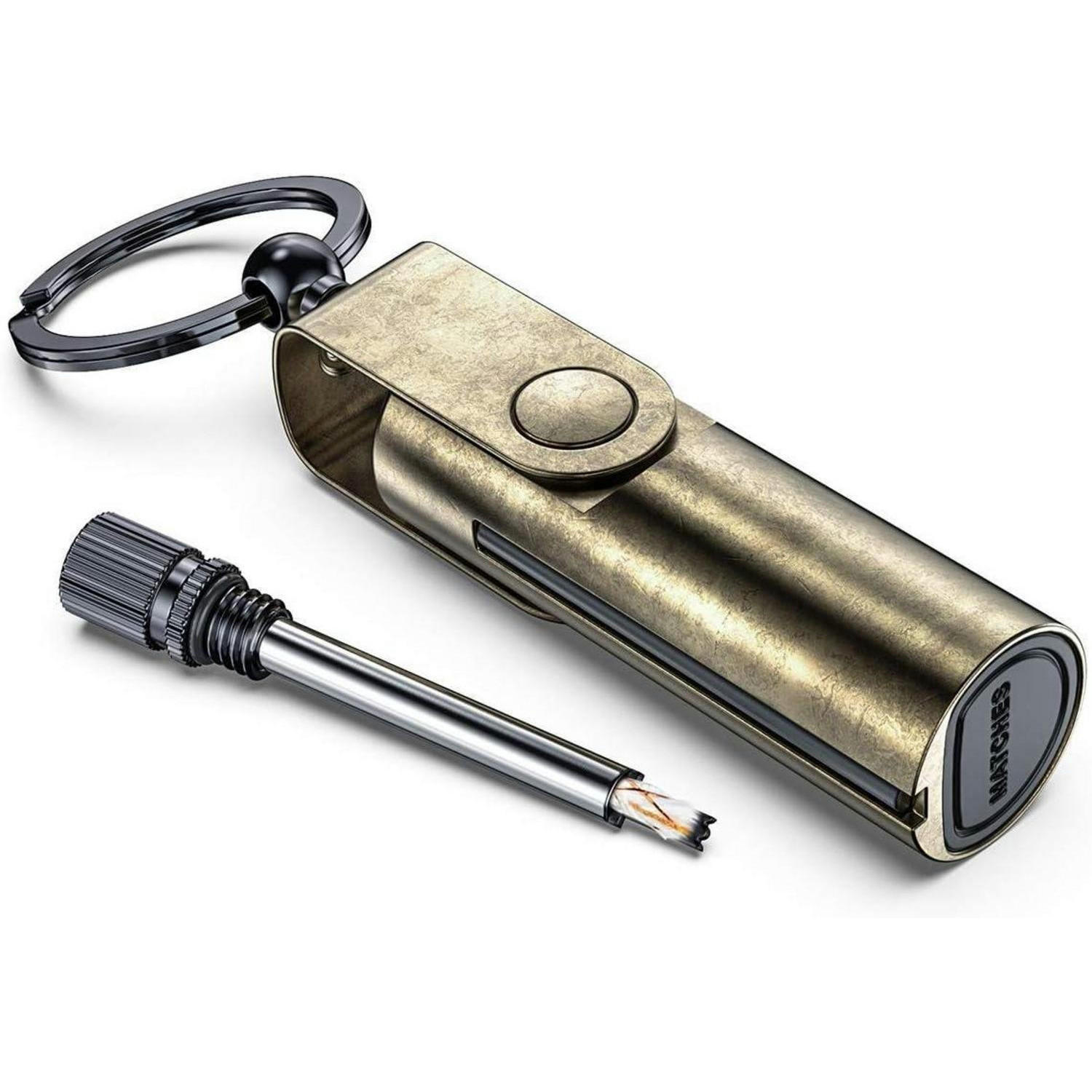 FEUERZEUG Ewiges Streichholz mit Schlüsselanhänger - Bronzefarben, Metall (1.8/1.8/7.5cm)