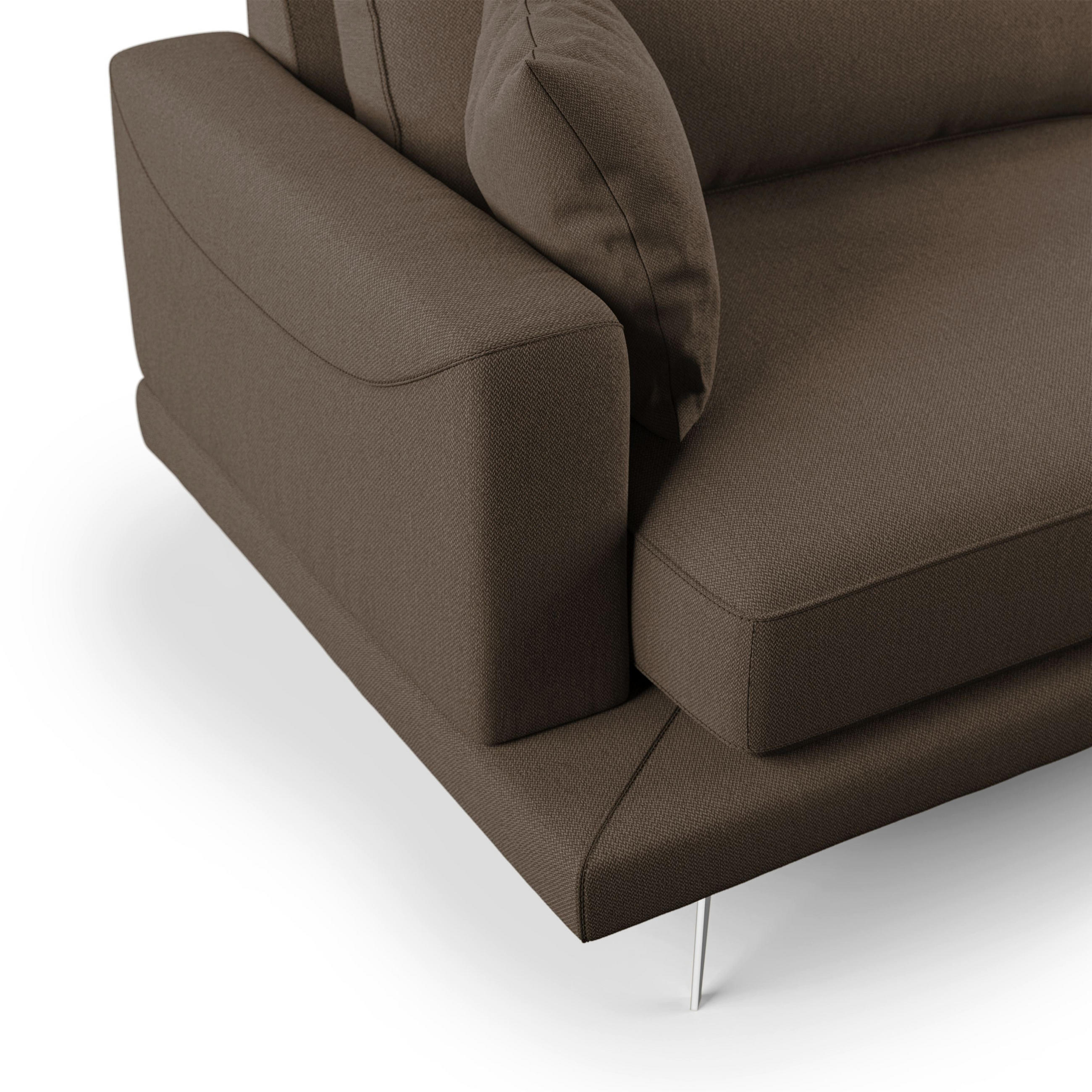 Thumbnail - Divani.store Linearsofa, Braun, Textil, 198x88x93 cm, Wohnzimmer, Sofas & Couches, Sofas