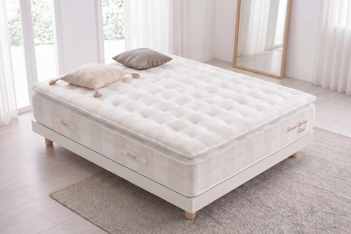 MATRATZE Grand Spring Hotel - 135X190 cm- Härtegrad H3/H4 - Beige, Textil (135/190cm) - Moonia