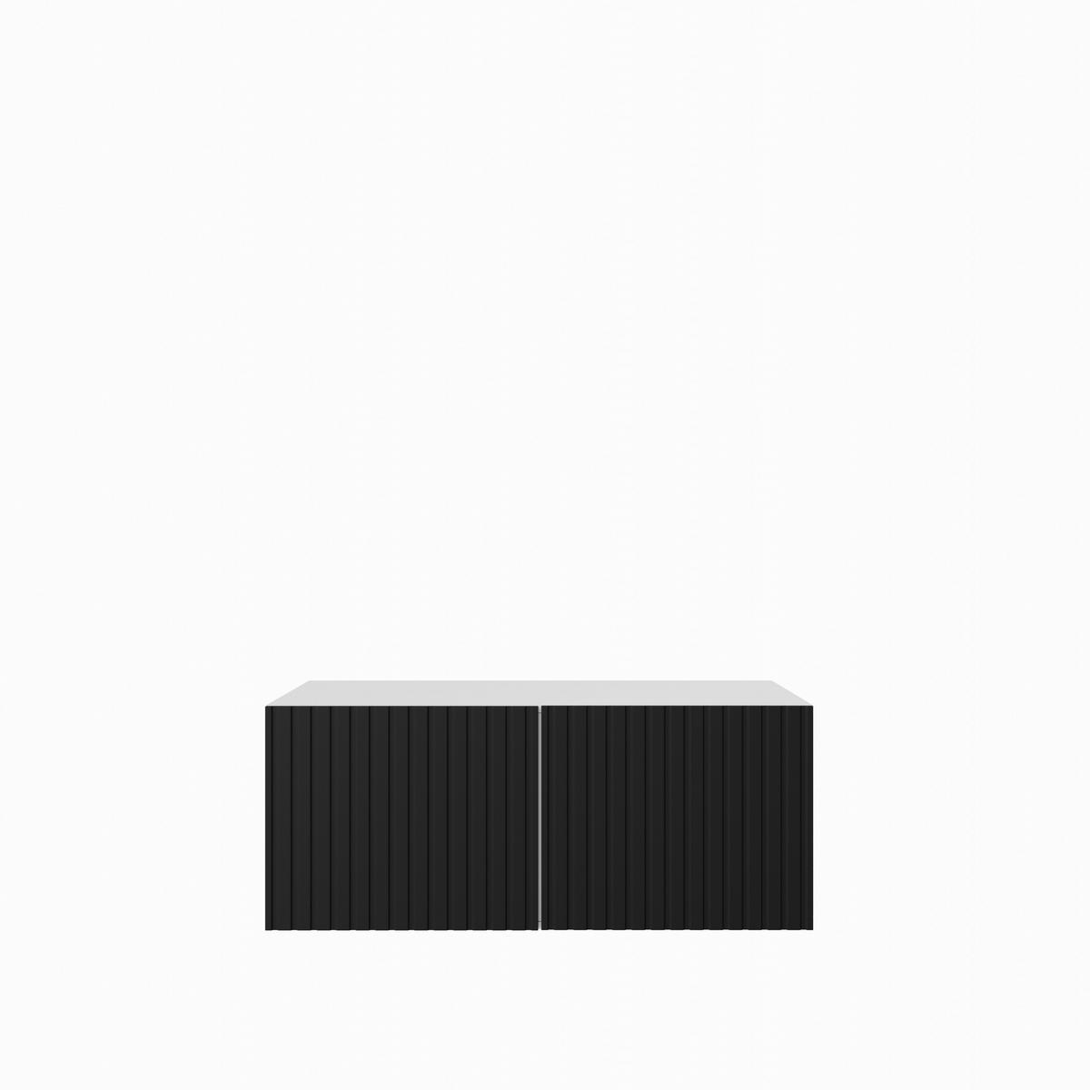 TV-SCHRANK Mio 100 cm, zweitürig, weiß, schwarz - Schwarz/Weiß, Kunststoff (100/40/41cm) - Margaret Hadas24