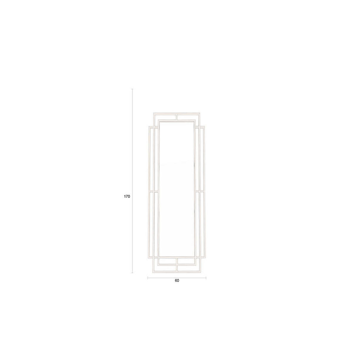 STANDSPIEGEL Ramsey - Schwarz, Metall (60/170/4cm) - Dutchbone