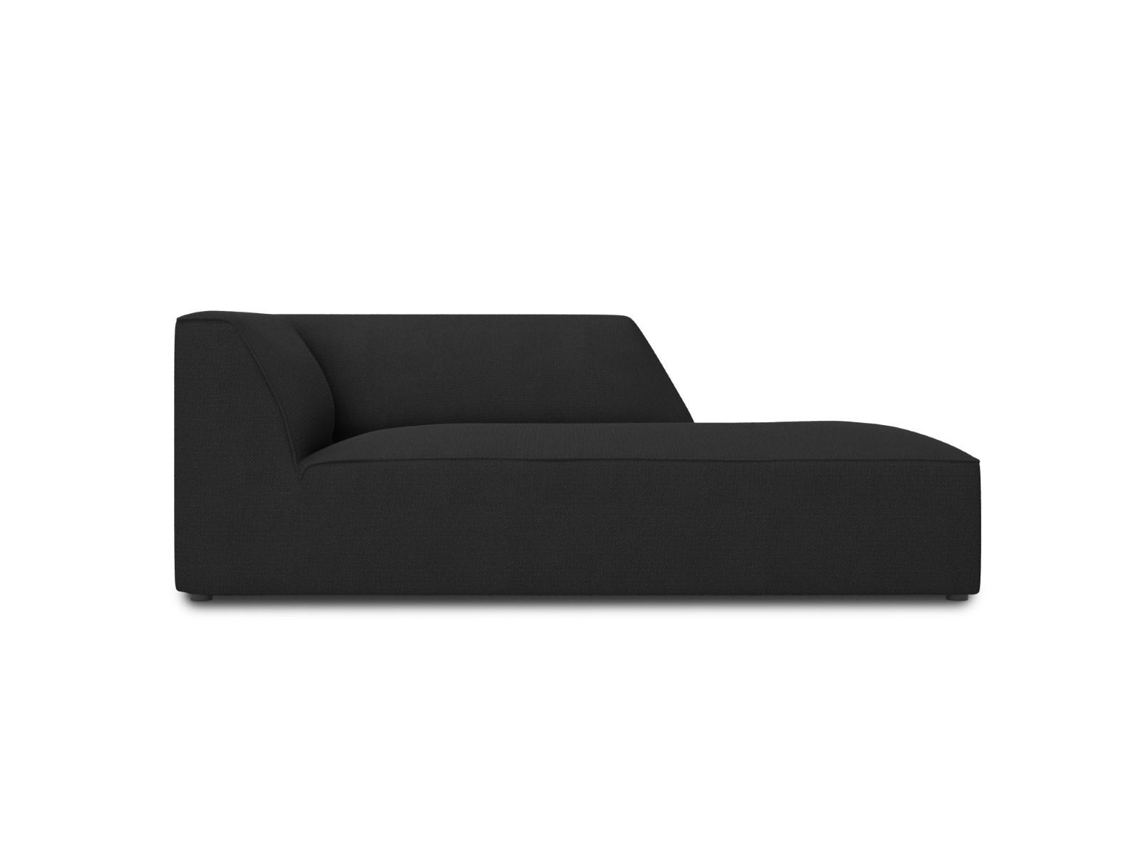 CHAISELONGUE rechts Ruby aus strukturiertem Stoff schwarz - Schwarz, Textil (93/69/180cm) - Micadoni