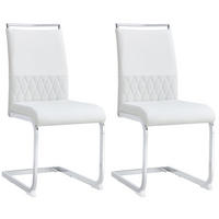 ESSZIMMERSTUHL 2er-Set mit Kunstleder- und Leinenpolsterung, ergonomischer Küchen- und Bürostuhl, weiß - Weiß, Kunststoff (48/95/42cm) - Luhomfu